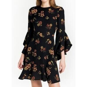 A.L.C. 4 black cassidy floral silk dress